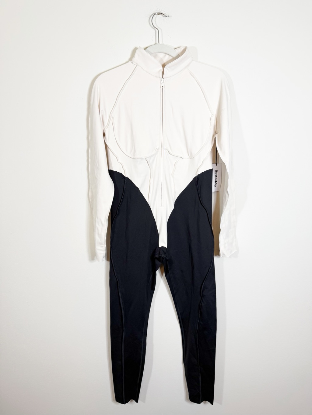 Nwt Bttrm Better Me Two-Tone Full-Length Catsuit Cream Black Xxl — image 6 of 8